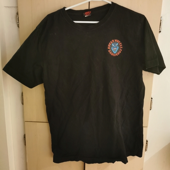 Santa Cruz Speed Wheels skate T-shirt (OFFICIAL) hand screaming devil - Picture 1 of 6